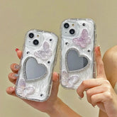 Butterfly Glitter Phone Case with Mirror